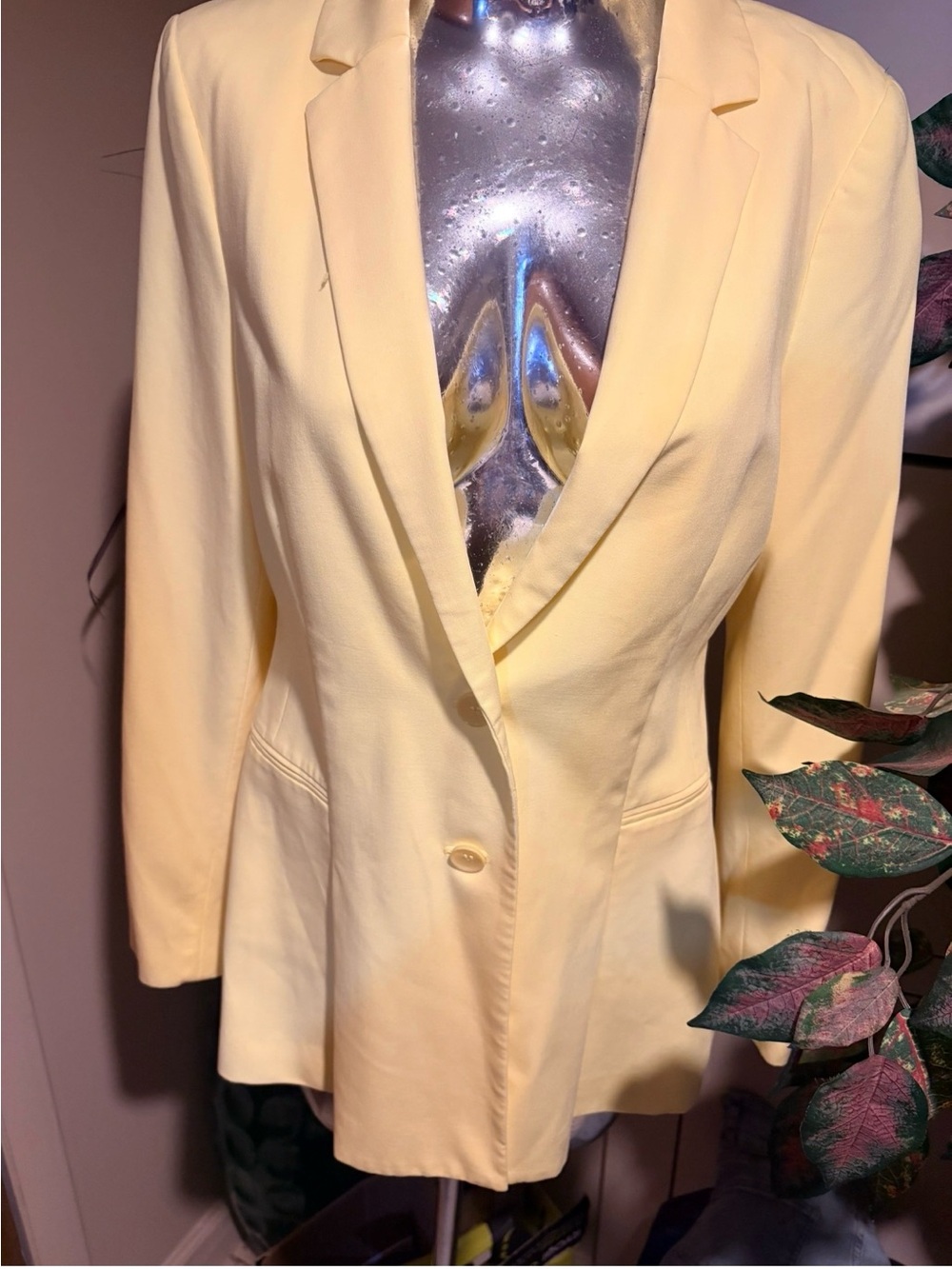 BCBGMaxAzria Pale Yellow Tailored Blazer